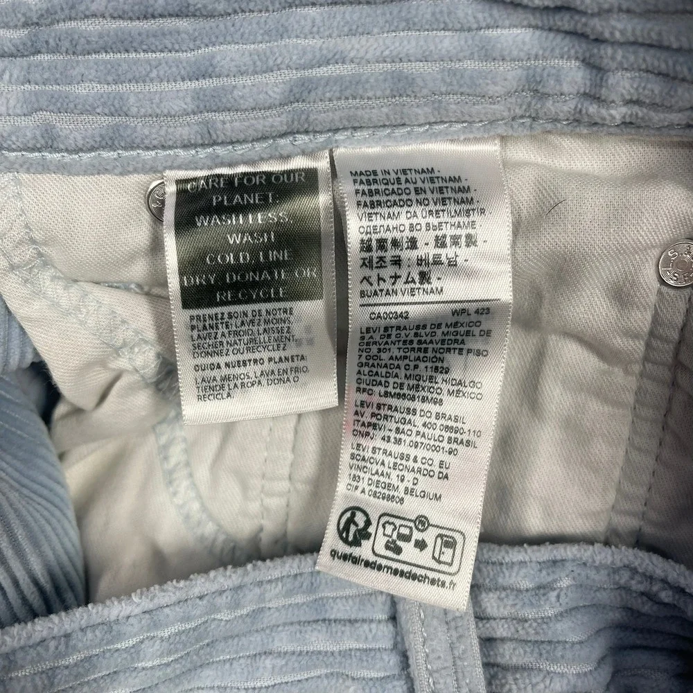 Levi's 559 Corduroy Pants Mens 32x30 (29) Light Baby Blue Relaxed Straight Wale